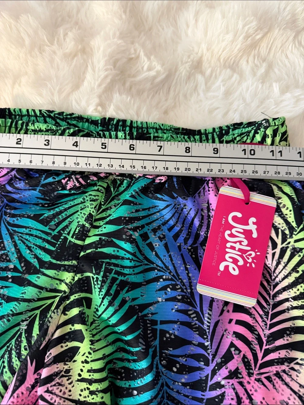 Justice Rainbow Palm-Print Wide Leg swim pants coverup